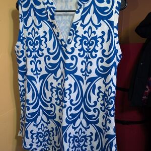 Alife Blue and White Patterned Blouse